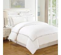 Superior Embroidery-Bedding MNLW Lorenz-Set Copripiumino in 100% Cotone Ricamato, 200 Fili, per Letto Matrimoniale, Piazza e Mezza, 38.1 x 6.4 x 25.4 cm, 3 unità