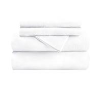 Superior Flannel-Sh Set di Lenzuola in Flanella di Cotone, Doppie, Tinta Unita, Bianco, Piazza, 33x12.7x25.4 cm