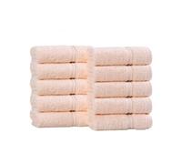 Superior NS Towel Parent Set di 10 Asciugamani da Viso in Cotone Egiziano, Color Pesca, 100% Pettinato a Fibra Lunga di Alta qualità, 33x35.6x5.0999999999999996 cm
