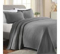 Superior Paisley Jacquard Matelassé Copriletto, Cotone, Grigio, Queen