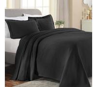 Superior Paisley Jacquard Matelassé Copriletto, Cotone, Nero, King