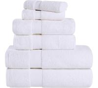 Superior Parent Collection-Set di 2 Asciugamani da Bagno in 100% Cotone Zero Twist, Super Morbidi e assorbenti, Colore: Bianco, 6 Piece Towel Set