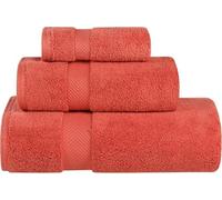 Superior Parent Collection-Set di 2 Teli da Bagno in 100% Cotone Zero Twist, Super Morbidi e assorbenti, Colore: Mattone, 3 Piece Towel Set