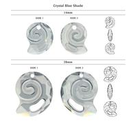 Superior PRIMERO 6731 Twist Shell Crystals pendenti parzialmente smerigliati