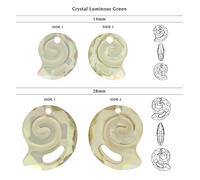 Superior PRIMERO 6731 Twist Shell Crystals pendenti parzialmente smerigliati