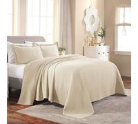 Superior Medallion Bedspread with Pillow Shams Copriletto, Cotone, Avorio 03, King