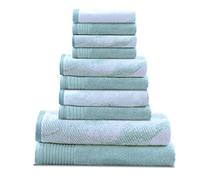 Superior Set di 10 asciugamani assortiti in cotone massiccio e marmo, include 2 asciugamani da bagno, 4 mani, 4 asciugamani da bagno/viso, morbidi, assorbenti, accessori decorativi per il bagno,