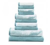 Superior Set di 10 asciugamani assortiti in cotone massiccio e marmo, include 2 da bagno, 4 mani, 4 asciugamani da bagno/viso, morbidi, assorbenti, accessori decorativi per il bagno, essenziali per la