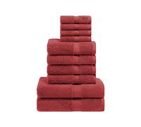 Superior, Set di 10 asciugamani in pile di cotone egiziano, include 2 teli da bagno, 4 asciugamani per le mani, 4 asciugamani per il viso/salviette, asciugamani ultra morbidi di lusso, essenziali