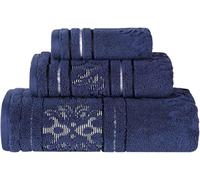 Superior Set di 3 asciugamani in cotone, include 1 bagno, 1 mano, 1 asciugamano/viso, asciugatura rapida, elementi essenziali per la casa, doccia, spa, asciugamani assorbenti morbidi in peluche, Zero