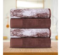 Superior Set di 4 asciugamani da bagno in cotone massiccio e marmo, ad asciugatura rapida, grandi, altamente assorbenti, morbidi, accessori decorativi moderni per il bagno, doccia, bagno e casa,