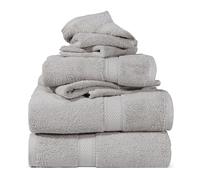 Superior Set di 6 asciugamani in pile di cotone egiziano, include 2 asciugamani da bagno, 2 mani, 2 asciugamani per il viso/salviette, asciugamani di lusso ultra morbidi, elementi essenziali in