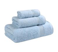 Superior - Set di Asciugamani, Cotone Egiziano, Blu Chiaro, 3 Pezzi
