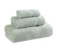 Superior - Set di Asciugamani, Cotone Egiziano, Salvia, 3 Pezzi