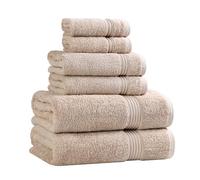 Superior Set di asciugamani, cotone, tortora, 6 pezzi