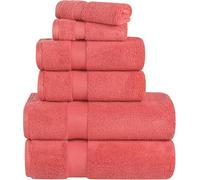 Superior Parent Collection Asciugamani da Bagno in 100% Cotone Zero Twist, Super Morbidi e assorbenti, Colore: Corallo 2, 6 Piece Towel Set