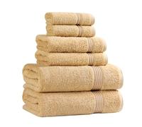 Superior Set di asciugamani da bagno in cotone di lusso, set di 6 asciugamani, asciugamani in cotone egiziano di alta qualità, oro
