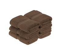 Superior Set di Asciugamani da Bagno in Cotone Egiziano, 100% Pettinato a Fibra Lunga di Alta qualità, Cioccolato, 6PC Face