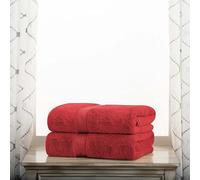 Superior - Set di Asciugamani da Bagno in Cotone Egiziano 900 Grammi, 2 Pezzi, Rosso