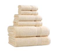 Superior - Set di asciugamani in cotone egiziano, 6 pezzi, giallo canarino