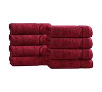Superior - Set di Asciugamani, in Cotone Egiziano, 8 Pezzi Moderno Burgundy