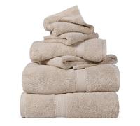 Superior Set di Asciugamani in Cotone Egiziano, 900 g, Pietra, 6 Pezzi