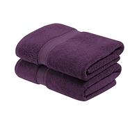Superior - Set di Asciugamani in Cotone Egiziano 900 Grammi, 2 Pezzi, Prugna