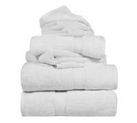 Superior - Set di Asciugamani in Cotone Egiziano 900 Grammi, 6 Pezzi, Bianco