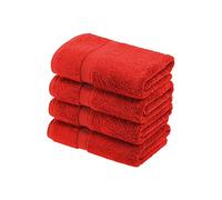Superior Set di asciugamani in cotone egiziano massiccio, 50,8 x 76,2 cm, rosso, 4 pezzi