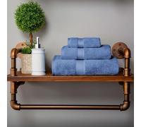 Superior Set di asciugamani in cotone egiziano massiccio, asciugamano 50,8 x 76,2 cm, asciugamano da bagno 76,2 x 139,7 cm, panno 33 x 33 cm, blu denim, 3 pezzi