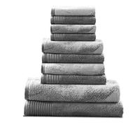 Superior Set di asciugamani in cotone massiccio e marmo, 10 pezzi, misti, grigio