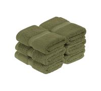 Superior - Set di Asciugamani per Il Viso in Cotone Egiziano 900 Grammi, 6 Pezzi, Verde Foresta