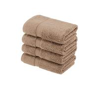 Superior - Set di Asciugamani per Le Mani in Cotone Egiziano 900 Grammi, 4 Pezzi, caffellatte