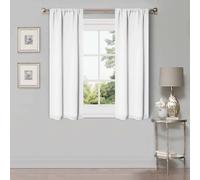 Superior Tende oscuranti, camera da letto, accenti per finestre del soggiorno, blocco solare, termiche, classiche moderne, collezione solida, set di 2 pannelli, tasca per asta, 66 x 160 cm, bianco
