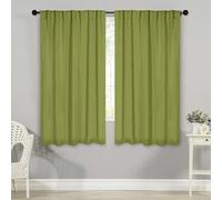 Superior Tende oscuranti, per camera da letto, soggiorno, blocco solare, termiche, classiche e moderne, collezione solida, set di 2 pannelli, linguette posteriori e tasca per bastone, 132 x 160 cm,