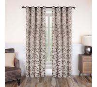 Superior Tende oscuranti, per finestra, per camera da letto, blocco solare, termiche, moderne tende bohémien, collezione foglie, set di 2 pannelli, con tasca per asta, 132 x 213 cm, crema
