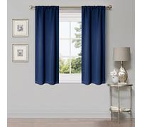 Superior Tende oscuranti per finestre oscuranti, termoisolanti, stile classico, moderno, con tasche o occhielli, set di 2 pannelli, 66 x 160 cm, blu navy