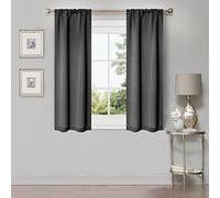 Superior Tende oscuranti per finestre oscuranti, termoisolanti, stile classico, moderno, con tasche o occhielli, set di 2 pannelli, 66 x 160 cm, grigio