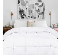 Superior Trapunta in microfibra spazzolata, per letto alternativo, reversibile, peso medio, soffice, decorativo, con inserto in peluche, coperta oversize, design trapuntato, doppio, bianco