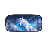 Superiore Porta Matite Wolf Blue Slot Matite Astuccio Portatile Borsa Matite Per Teen, Studente, Regalo, 20X9X4Cm