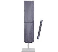 SUPERJARE Copertura per ombrellone da patio con asta per ombrelloni da 2,8 a 3,9 m e ombrelloni a doppia faccia, copertura protettiva impermeabile 600D con cerniera, grigio