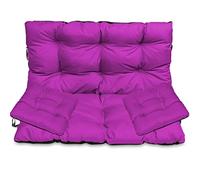 SuperKissen24. Cuscino Lungo per Panchina da Giardino 100x50 cm con Schienale 100x60 cm per Panca da Esterno ed Interno e Due Cuscini per la Sedia da Gardino 45x45 cm - Fucsia