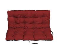 SuperKissen24. Cuscino Lungo per Panchina da Giardino 180x50 cm con Schienale 180x60 cm Resistente e Comodo per Panca da Esterno ed Interno - Rosso Scuro