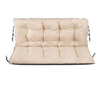 SuperKissen24. Cuscino Lungo per Panchina da Giardino 180x60x50 cm - per Panca da Esterno ed Interno - Impermeabile - Lino Beige