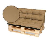 SuperKissen24. Cuscino per Bancale Divano Pallet 120x80 cm con Schienale 120x38 cm Seduta Impermeabile e Comodo per Divanetti da Esterno - Beige