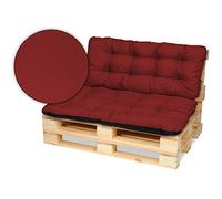 SuperKissen24. Cuscino per Bancale Divano Pallet 120x80 cm con Schienale 120x50 cm Seduta Impermeabile e Comodo per Divanetti da Esterno - Rosso Scuro