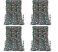 SuperKissen24. Cuscino per Sdraio Resistente e Comodo per Sedie Reclinabili, Spiaggine e Poltrone da Giardino (Set di 4-48x96x7 cm, Folk)