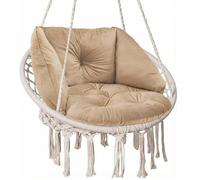 SuperKissen24. Cuscino per Sedie sospese, Sedia a Dondolo Sospesa - Guanciale per Poltrona Sospesa - Cuscino Morbido - Cuscino Rotondo - Cuscini per Dondolo Appeso - Beige