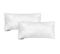 SuperKissen24. Set di 2 Cuscini Letto in Microfibra 80x40 cm con Imbottitura in Poliestere - Anallergico - Cuscino per Divano, per Salotto - Good Sleep Bianco