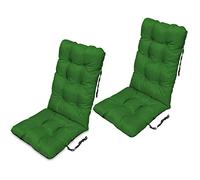 SuperKissen24. Set di 2 Cuscini per Sdraio 123x48 cm da Esterno ed Interno Resistente e Comodo per Sedie Reclinabili, Spiaggine e Poltrone da Giardino - Verde